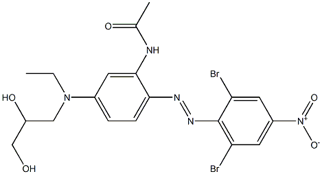 N-[2-[(2,6-Dibromo-4-nitrophenyl)azo]-5-[(2,3-dihydroxypropyl)ethylamino]phenyl]acetamide Struktur
