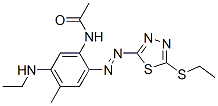 N-[5-(ethylamino)-2-[[5-(ethylthio)-1,3,4-thiadiazol-2-yl]azo]-4-methylphenyl]acetamide Struktur