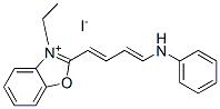 3-エチル-2-[4-(フェニルアミノ)-1,3-ブタジエニル]ベンゾオキサゾール-3-イウム・ヨージド 化学構造式