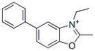 3-エチル-2-メチル-5-フェニルベンゾオキサゾール-3-イウム 化学構造式