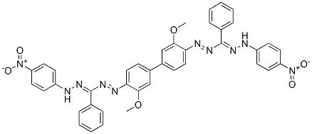 5,5'-(3,3'-Dimethoxy(1,1'-biphenyl)-4,4'-diyl)bis(1-(4-nitrophenyl)-3-phenylformazan) Struktur