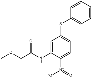 2-methoxy-N-[2-nitro-5-(phenylthio)phenyl]acetamide, 63470-85-9, 结构式