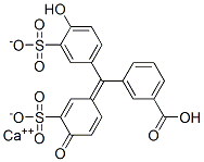 calcium hydrogen 3-[(4-hydroxy-3-sulphonatophenyl)(4-oxo-3-sulphonato-2,5-cyclohexadien-1-ylidene)methyl]benzoate Structure