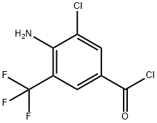 4-氨基-3-氯-5-(三氟甲基)苯甲酰氯,63498-15-7,结构式