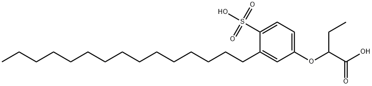 2-(3-ペンタデシル-4-スルホフェノキシ)ブタン酸 化学構造式