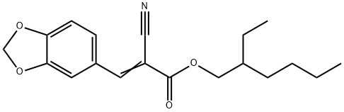 3-(1,3-ベンゾジオキソール-5-イル)-2-シアノプロペン酸2-エチルヘキシル 化学構造式