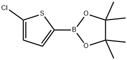 5-クロロ-2-(4,4,5,5-テトラメチル-1,3,2-ジオキサボロラン-2-イル)チオフェン 化学構造式
