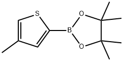 4-メチル-2-(4,4,5,5-テトラメチル-1,3,2-ジオキサボロラン-2-イル)チオフェン 化学構造式