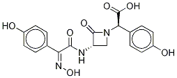 (3S,αR)-3-[[[(Z)-Hydroxyimino](4-hydroxyphenyl)acetyl]amino]-α-(4-hydroxyphenyl)-2-oxo-1-azetidineacetic acid Struktur