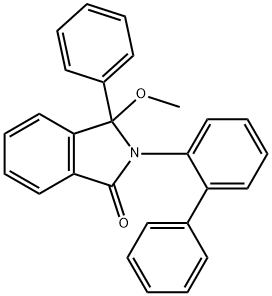 2-(1,1'-ビフェニル-2-イル)-2,3-ジヒドロ-3-メトキシ-3-フェニル-1H-イソインドール-1-オン 化学構造式