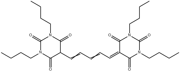 1,3-二丁基-5-[5-(1,3-二丁基六氢-2,4,6-三氧代-5-嘧啶基)-2,4-戊二烯-1-亚基]-2,4,6(1H,3H,5H)嘧啶三酮,63560-89-4,结构式