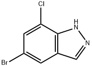 5-ブロモ-7-クロロ-1H-インダゾール 化学構造式