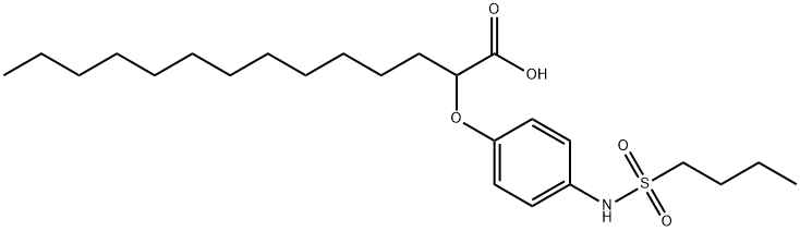 2-[4-[(ブチルスルホニル)アミノ]フェノキシ]テトラデカン酸 化学構造式