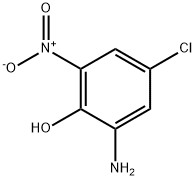 2-アミノ-4-クロロ-6-ニトロフェノール 化学構造式