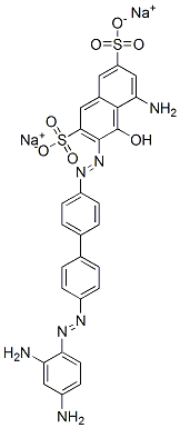 5-アミノ-3-[[4'-[(2,4-ジアミノフェニル)アゾ]-1,1'-ビフェニル-4-イル]アゾ]-4-ヒドロキシ-2,7-ナフタレンジスルホン酸二ナトリウム 化学構造式