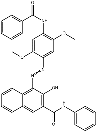 4-[(4-苯甲酰胺基-2,5-二甲氧基苯基)偶氮]-3-羟基-N-苯基-2-萘甲酰胺 结构式