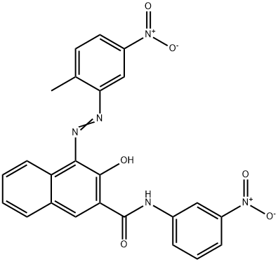 3-hydroxy-4-[(2-methyl-5-nitrophenyl)azo]-N-(3-nitrophenyl)naphthalene-2-carboxamide Struktur
