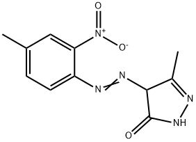 2,4-ジヒドロ-5-メチル-4-[(4-メチル-2-ニトロフェニル)アゾ]-3H-ピラゾール-3-オン 化学構造式