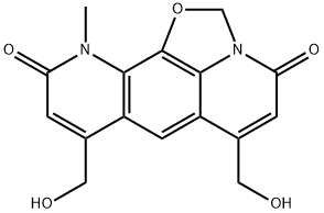 6,8-Bis(hydroxymethyl)-11-methyl-4H-oxazolo[5,4,3-ij]pyrido[3,2-g]quinoline-4,10(11H)-dione Struktur