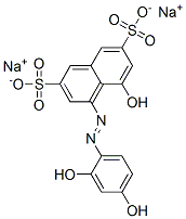 disodium 4-[(2,4-dihydroxyphenyl)azo]-5-hydroxynaphthalene-2,7-disulphonate  Structure