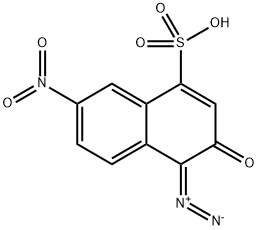4-偶氮-3,4-二氢-7-硝基-3-氧代-1-萘磺酸 结构式