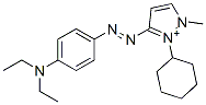 1-Methyl-2-cyclohexyl-3-[4-(diethylamino)phenylazo]-1H-pyrazole-2-ium Struktur