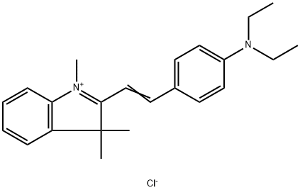 1,3,3-トリメチル-2-[4-(ジエチルアミノ)スチリル]-3H-インドール-1-イウム·クロリド 化学構造式