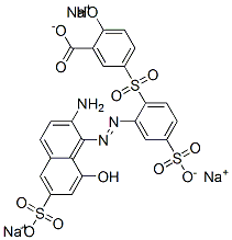 5-[[2-[(2-アミノ-8-ヒドロキシ-6-スルホ-1-ナフタレニル)アゾ]-4-スルホフェニル]スルホニル]-2-ヒドロキシ安息香酸三ナトリウム 化学構造式
