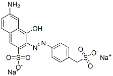 6-Amino-4-hydroxy-3-[[4-(sulfomethyl)phenyl]azo]-2-naphthalenesulfonic acid disodium salt,6360-14-1,结构式