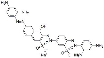 2-Naphthalenesulfonic acid, 6-(2,4-diaminophenyl)azo-3-4-(2,4-diaminophenyl)azo-3-sulfophenylazo-4-hydroxy-, disodium salt Structure