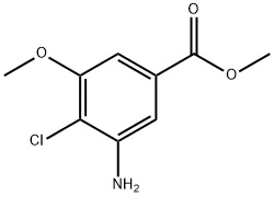 3-氨基-4-氯-5-甲氧基苯甲酸甲酯 结构式