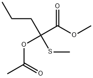 2-Acetyloxy-2-(methylthio)pentanoic acid methyl ester Struktur