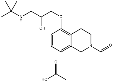 5-[3-(tert-butylamino)-2-hydroxypropoxy]-3,4-dihydroisoquinoline-2(1H)-carboxaldehyde monoacetate Struktur