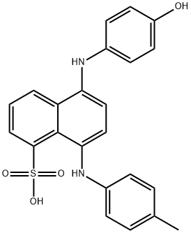 5-(4-hydroxyanilino)-8-(4-methylanilino)-1-naphthalenesulfonic acid 化学構造式