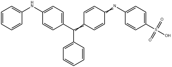 N-[4-[フェニル[4-(フェニルアミノ)フェニル]メチレン]-2,5-シクロヘキサジエン-1-イリデン]-4-スルホナトベンゼンアミニウム 化学構造式