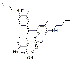 N-[4-[(4-Butylamino-3-methylphenyl)(2-sulfonato-4-sodiosulfophenyl)methylene]-2-methyl-2,5-cyclohexadien-1-ylidene]-1-butanaminium Structure