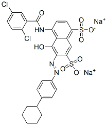 disodium 6-[(4-cyclohexylphenyl)azo]-4-[(2,5-dichlorobenzoyl)amino]-5-hydroxynaphthalene-1,7-disulphonate Struktur