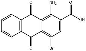 1-アミノ-4-ブロモ-9,10-ジオキソ-9,10-ジヒドロアントラセン-2-カルボン酸 化学構造式