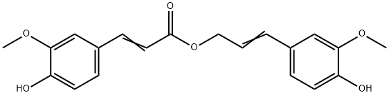 3-(3-メトキシ-4-ヒドロキシフェニル)アクリル酸3-(3-メトキシ-4-ヒドロキシフェニル)-2-プロペニル 化学構造式