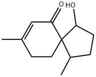 1-Hydroxy-4,8-dimethylspiro[4.5]dec-7-en-6-one Struktur