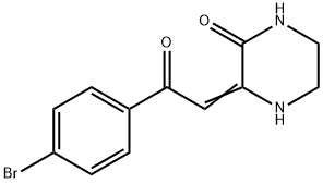 Piperazinone, 3-(2-(4-bromophenyl)-2-oxoethylidene)- Struktur