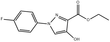 1-(4-FLUORO-PHENYL)-4-HYDROXY-1H-PYRAZOLE-3-CARBOXYLIC ACID ETHYL ESTER, 636568-08-6, 结构式