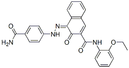 (4Z)-4-[(4-carbamoylphenyl)hydrazinylidene]-N-(2-ethoxyphenyl)-3-oxo-n aphthalene-2-carboxamide Struktur