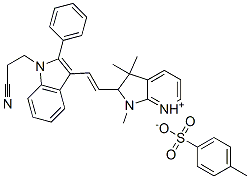 2-[2-[1-(2-cyanoethyl)-2-phenyl-1H-indol-3-yl]vinyl]-1,3,3-trimethyl-3H-pyrrolo[2,3-b]pyridinium toluene-p-sulphonate 结构式