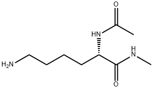 (S)-2-(アセチルアミノ)-6-アミノ-N-メチルヘキサンアミド 化学構造式