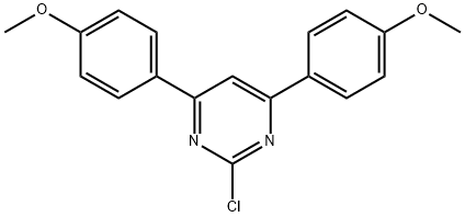 2-クロロ-4,6-ビス(4-メトキシフェニル)ピリミジン 化学構造式