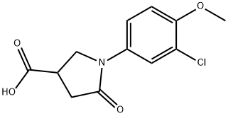 1-(3-氯-4-甲氧基-苯基)-5-氧代-吡咯烷-3-羧酸, 63674-98-6, 结构式
