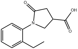 1-(2-乙基苯基)-5-氧代-吡咯烷-3-羧酸, 63675-17-2, 结构式