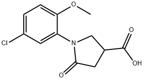 1-(5-氯-2-甲氧基-苯基)-5-氧代-吡咯烷-3-羧酸, 63675-21-8, 结构式