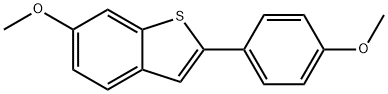 6-メトキシ-2-(4-メトキシフェニル)ベンゾ[b]チオフェン 化学構造式